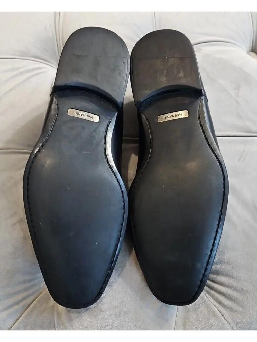 Magnanni 13723 Black Leather LaceUp Oxfords Loafers Mens Dress Shoes 9.5 M Nice!